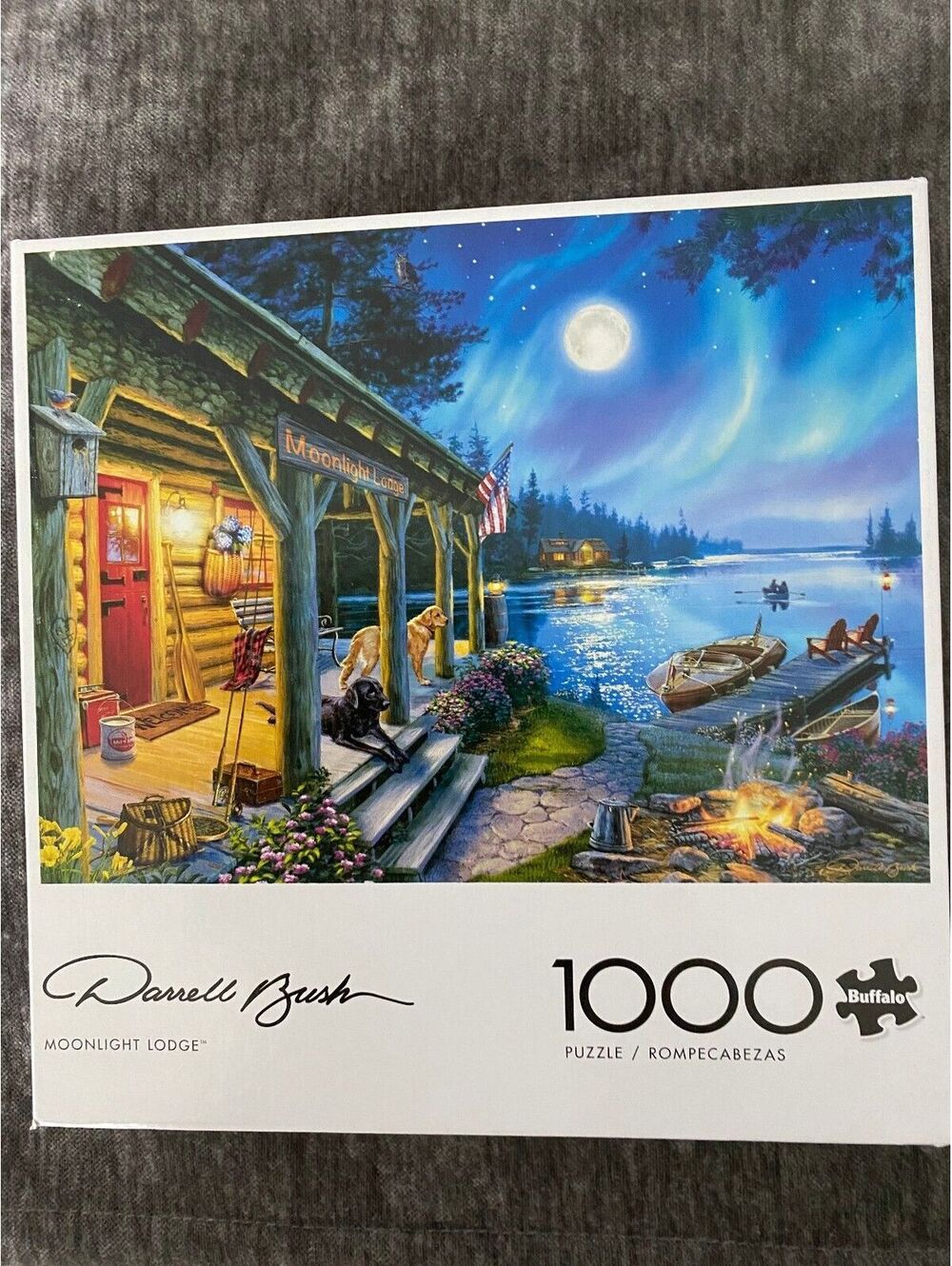 Darrell Bush Moonlight Lodge 1000 Piece Jigsaw Puzzle